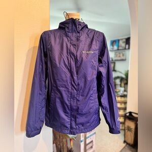 Columbia Womens Rain Jacket XS Purple Mesh Lined Omni Tech Waterproof Breathable